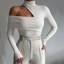 Load image into Gallery viewer, Knitted Turtleneck Long Sleeve Top Women Slim Skinny.