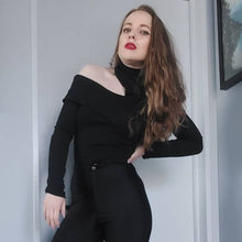 Load image into Gallery viewer, Knitted Turtleneck Long Sleeve Top Women Slim Skinny.