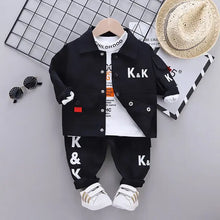 Load image into Gallery viewer, Boys Jacket Suit T-Shirt Pants 3Pcs/sets  Infant an Toddler Sportswear