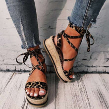 Load image into Gallery viewer, Sandals Women's New Thick Bottom Strappy Snake Print Sandals