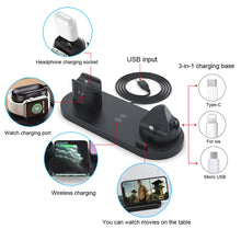 Load image into Gallery viewer, 6 in 1 Wireless Charger Dock Station for iPhone/Android/t Charging For Apple Watch AirPods Pro