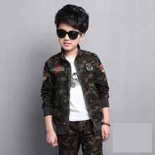 Load image into Gallery viewer, Boys camouflage cotton 100% sports sets long-sleeve + pants 2pcs
