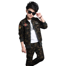Load image into Gallery viewer, Boys camouflage cotton 100% sports sets long-sleeve + pants 2pcs