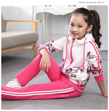 Load image into Gallery viewer, Set Clothes Jacket Floral Zipper Pants Tracksuit For Girls