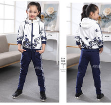 Load image into Gallery viewer, Set Clothes Jacket Floral Zipper Pants Tracksuit For Girls