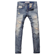Load image into Gallery viewer, Ripped Autumn and Patch Stretch Slim men's Jeans.