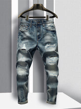 Load image into Gallery viewer, Ripped Retro Blue Scrape Young Beggar Jeans