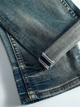 Load image into Gallery viewer, Ripped Retro Blue Scrape Young Beggar Jeans