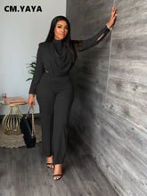 Load image into Gallery viewer, Fashion Women's Tracksuit Long Sleeve Blouse Top and Straight Pants Suit