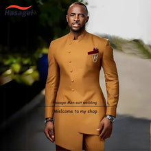 Load image into Gallery viewer, African Style Men's Suit 2 Piece Long Jacket Customized Elegant