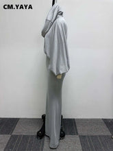 Load image into Gallery viewer, Women High Waist Mermaid Midi Maxi Skirt and Batwing Long Sleeve Hooded Top