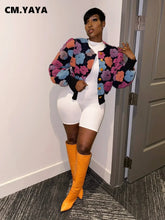 Load image into Gallery viewer, t Women Button Front Floral Appliques Long Sleeve Jacket Thick Warm