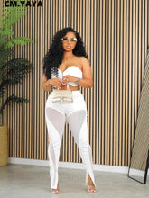 Load image into Gallery viewer, Fashion Women's Set Tunic Crop Top and Flare Slit Hem Mesh Patchwork Pants