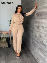 Load image into Gallery viewer, Fashion Women's Tracksuit Long Sleeve Blouse Top and Straight Pants Suit
