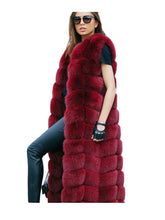 Load image into Gallery viewer, ZADORIN Luxury Women X- Long Fox Fur Vest Furry Soft