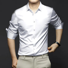 Load image into Gallery viewer, Formal Men's Long Sleeve Shirt Wrinkle-resistant Non-iron Casual Ice Silk