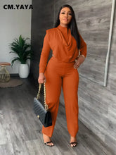 Load image into Gallery viewer, Fashion Women's Tracksuit Long Sleeve Blouse Top and Straight Pants Suit
