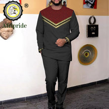 Load image into Gallery viewer, African Suit for Men Embroidery Jacket and Trousers 2 Piece Set Dashiki Outfits
