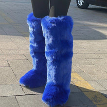 Load image into Gallery viewer, Women Plush Knee High Snow Boots Faux Fur Furry Warm