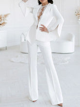 Load image into Gallery viewer, Many Colors Lace Women Set Pantsuit Long Sleeve Jacket Casual Wide Leg Trousers