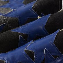 Load image into Gallery viewer, Men Blue Leather Star Patches Stretch Denim Jeans