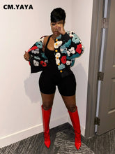 Load image into Gallery viewer, t Women Button Front Floral Appliques Long Sleeve Jacket Thick Warm