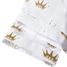 Load image into Gallery viewer, Boys Formal  Suit Crown Printed Shirt with Bow Leather Belt