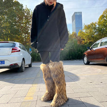 Load image into Gallery viewer, Women Plush Knee High Snow Boots Faux Fur Furry Warm