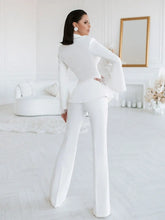 Load image into Gallery viewer, Many Colors Lace Women Pantsuit Long Sleeve Jacket Casual Wide Leg Trousers