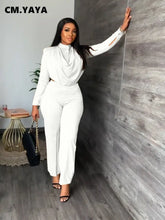 Load image into Gallery viewer, Fashion Women's Tracksuit Long Sleeve Blouse Top and Straight Pants Suit