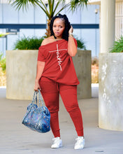 Load image into Gallery viewer, Women 2pcs Set Faith Letter T-shirt and Leggings Pants