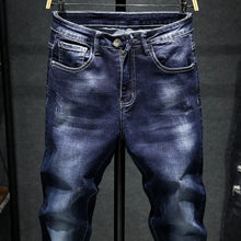 Load image into Gallery viewer, New Fashion Trend Solid Color Elastic Jeans Men Casual Slim