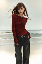 Load image into Gallery viewer, Young Adult Early Autumn Sexy Chic Slant Shoulder Long Sleeves Tops
