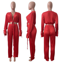 Load image into Gallery viewer, Solid Pleated 2 Piece Sets Women Pants Suits