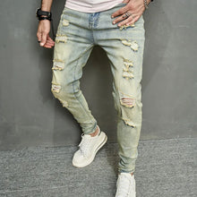 Load image into Gallery viewer, Men Vintage Ripped Skinny Pencil Jeans Pants