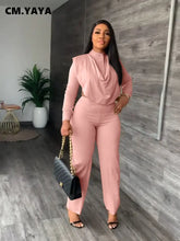 Load image into Gallery viewer, Fashion Women's Tracksuit Long Sleeve Blouse Top and Straight Pants Suit