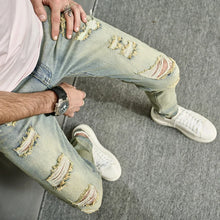 Load image into Gallery viewer, Men Vintage Ripped Skinny Pencil Jeans Pants