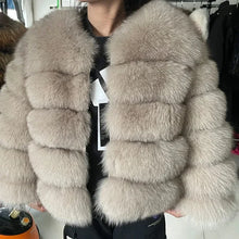 Load image into Gallery viewer, Raccoon Fur Coat Women Winter Fluffy Thick Warm