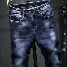 Load image into Gallery viewer, New Fashion Trend Solid Color Elastic Jeans Men Casual Slim