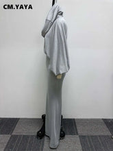 Load image into Gallery viewer, Women High Waist Mermaid Midi Maxi Skirt and Batwing Long Sleeve Hooded Top