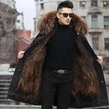 Load image into Gallery viewer, Bomber Jackets for Men Thick Warm Coat New Style Pie Overcomes Fur Mid-length.