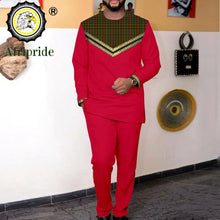 Load image into Gallery viewer, African Suit for Men Embroidery Jacket and Trousers 2 Piece Set Dashiki Outfits