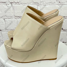Load image into Gallery viewer, High Quality Women Mules Sandals Stable Wedges Heels Open Toe