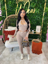 Load image into Gallery viewer, Women Sexy Hollow Out Long Sleeve Crop Top + Pencil Pants Slim