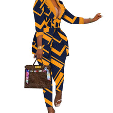 Load image into Gallery viewer, Women Set Long Sleeve Tunic High Waist Blazer Pants Suit