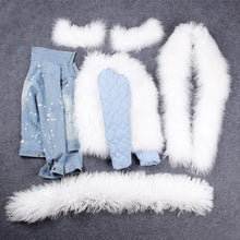 Load image into Gallery viewer, 2023 Maomaokong Natural wool lined with luxurious wool fur collar denim coat winter casual warm fashion short fur jacket Women