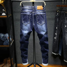 Load image into Gallery viewer, New Fashion Trend Solid Color Elastic Jeans Men Casual Slim