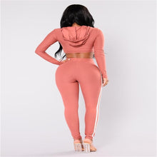 Load image into Gallery viewer, Autumn And Winter pink women tracksuit Sexy Exercise 2 piece woman set Ladies New Style pink women sweat suits - nevaehshalo