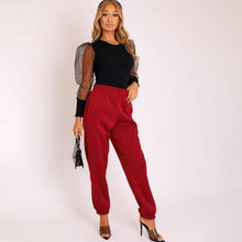 Load image into Gallery viewer, New Lace Puff Sleeve Women 's Bodysuit Autumn Polka Dot Vintage Bodycon Jumpsuit Tops Skinny Mesh Rompers Ladies - nevaehshalo