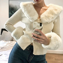 Load image into Gallery viewer, Winter Fluffy Faux Fur Knitted Top Coats and Jackets